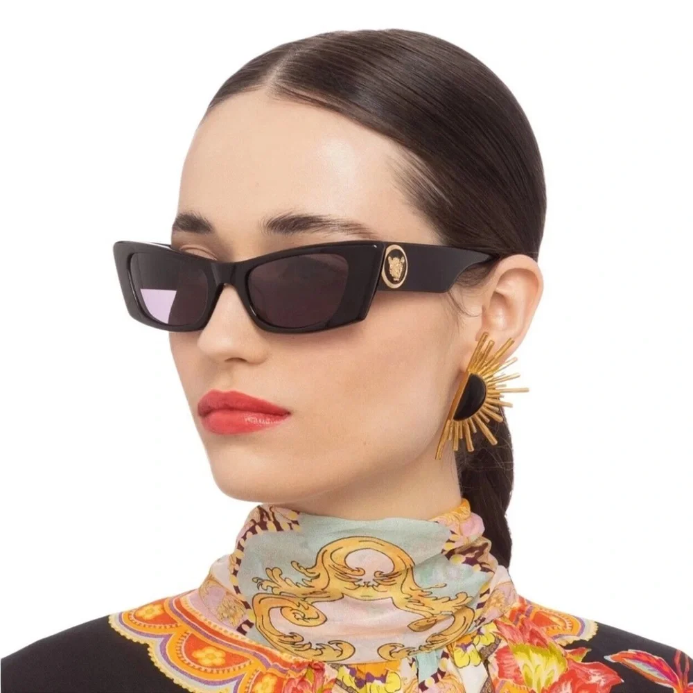CAMILLA “Harbour Views” Black Cateye Sleek Black Boho Chic Classic Sunglasses